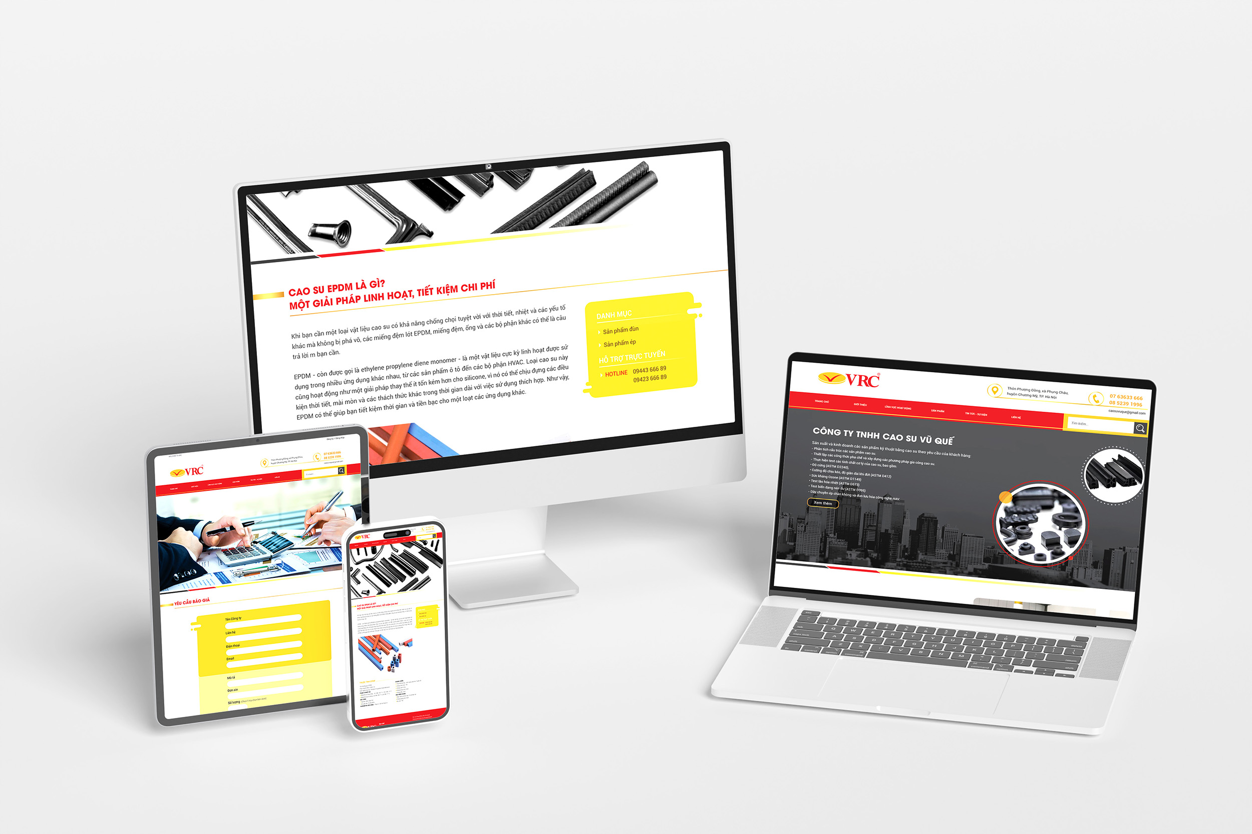 Dự án thiết kế website cao su Vũ Quế