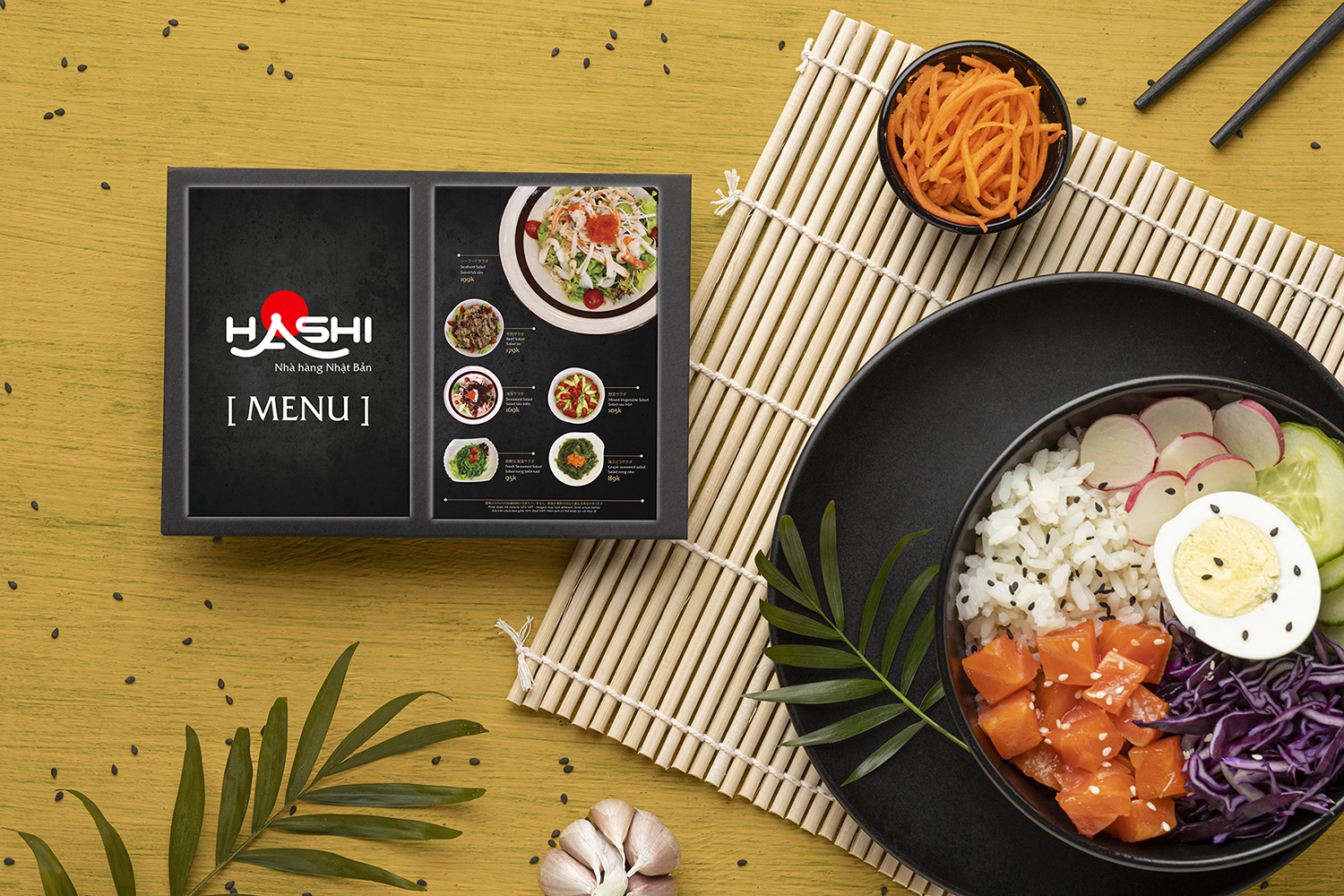 Thiết kế menu nhà hàng nhật bản HASHI