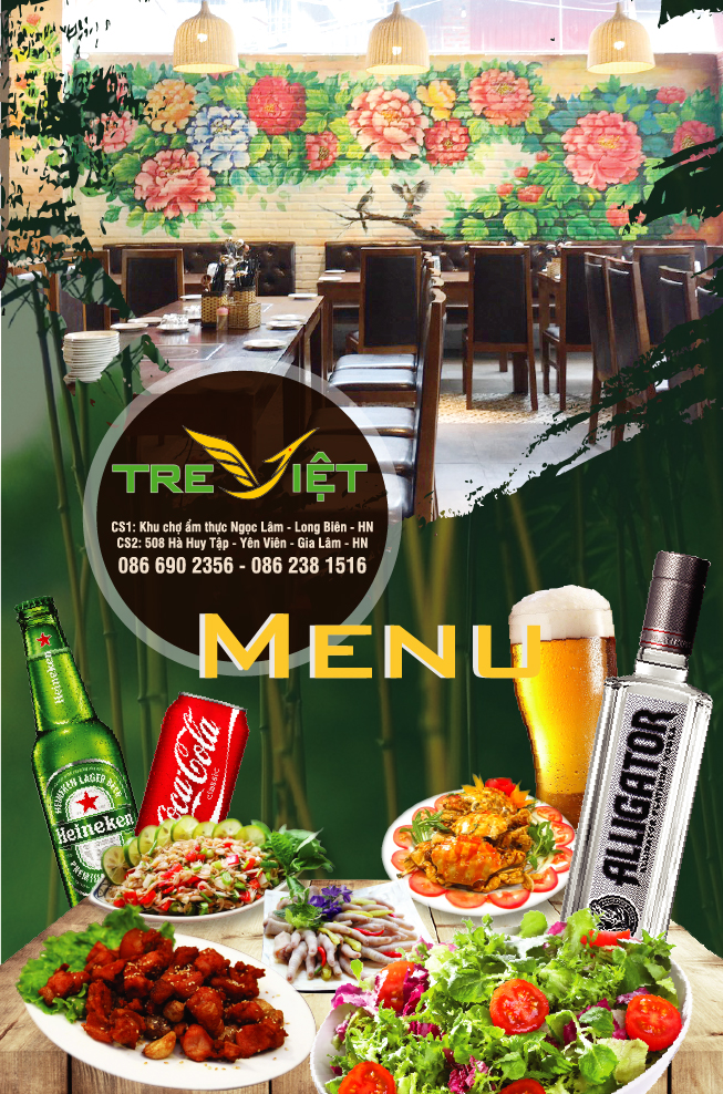 Thiết kế menu sang trọng cho Nhà Hàng Tre Việt