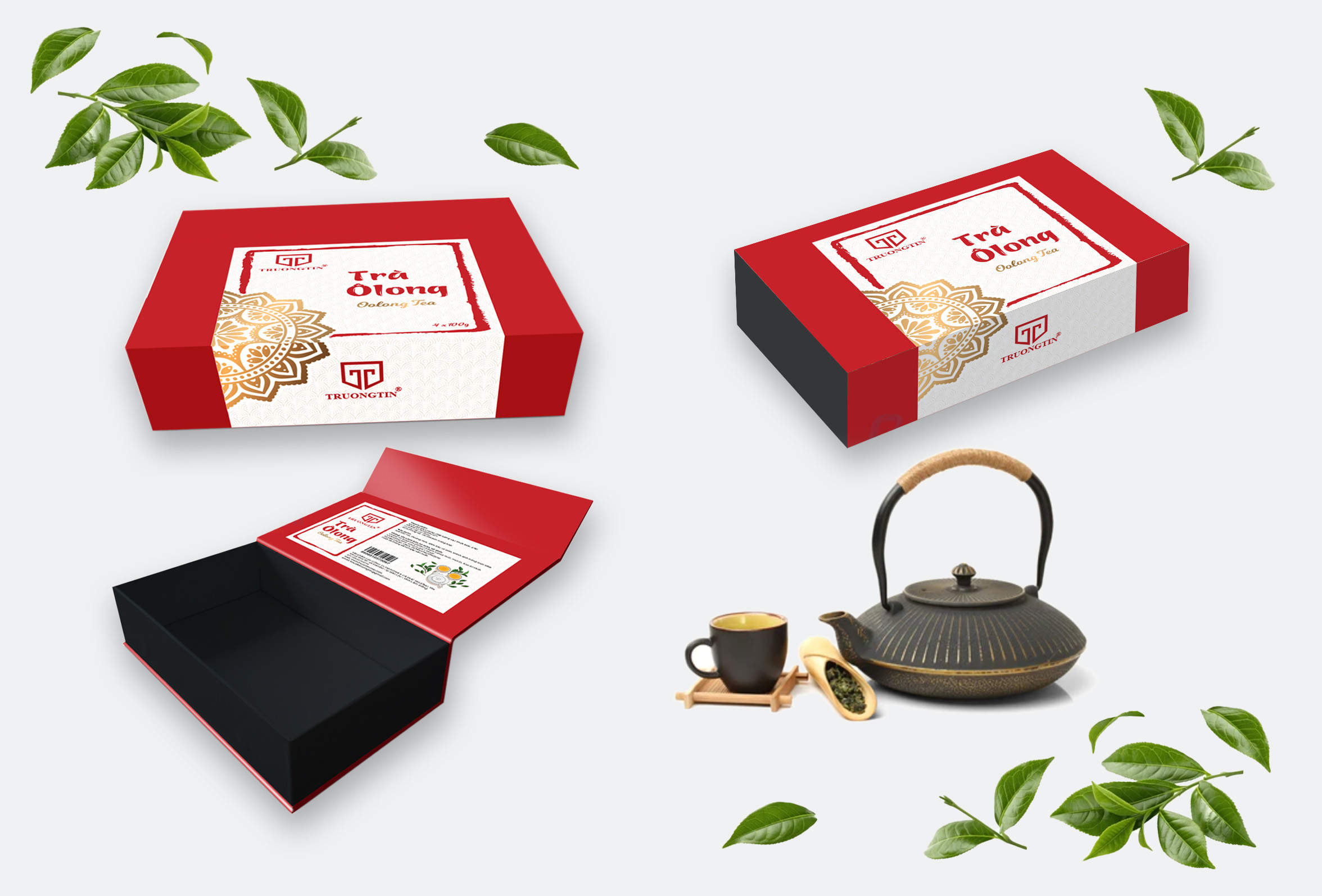 Thiết kế bao bì nhận diện thương hiệu cho hộp trà ô long